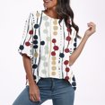 thumbnail image 4 of Pisexur Hauts d'Été pour Femmes Mode Décontractée Manches Courtes Col Rond T-Shirts Confortables Amples Surdimensionnés Imprimé Floral Blouses Hauts Mode T-Shirts Imprimés Graphiques Grande Taille Tops de Sortie S-5TG, 4 of 7