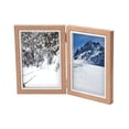 thumbnail image 1 of veasfak Hinged Photo Frame Wood Rectangle Picture Frame 4x6 for Bedroom Desk Desktop Brown Double Fold, 1 of 7