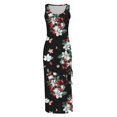thumbnail image 4 of Womens Sleeveless Tight Maxi Dress Side Slit Drawstring Ruched Slim Fit Tank Dress U Neck Summer Club Beach Sun Dresses, 4 of 5