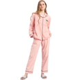 thumbnail image 1 of Women‘s Large Size Long-sleeved Pajamas Soft Cotton Solid Color Home Service Two-piece Set L-4XL, 1 of 6