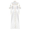 thumbnail image 3 of Manyakai Robe de Collation des Grades pour Femmes Juge Pasteur Robes Manches Longues Thème Halloween Fête Performance Blanc 4TG, 3 of 7