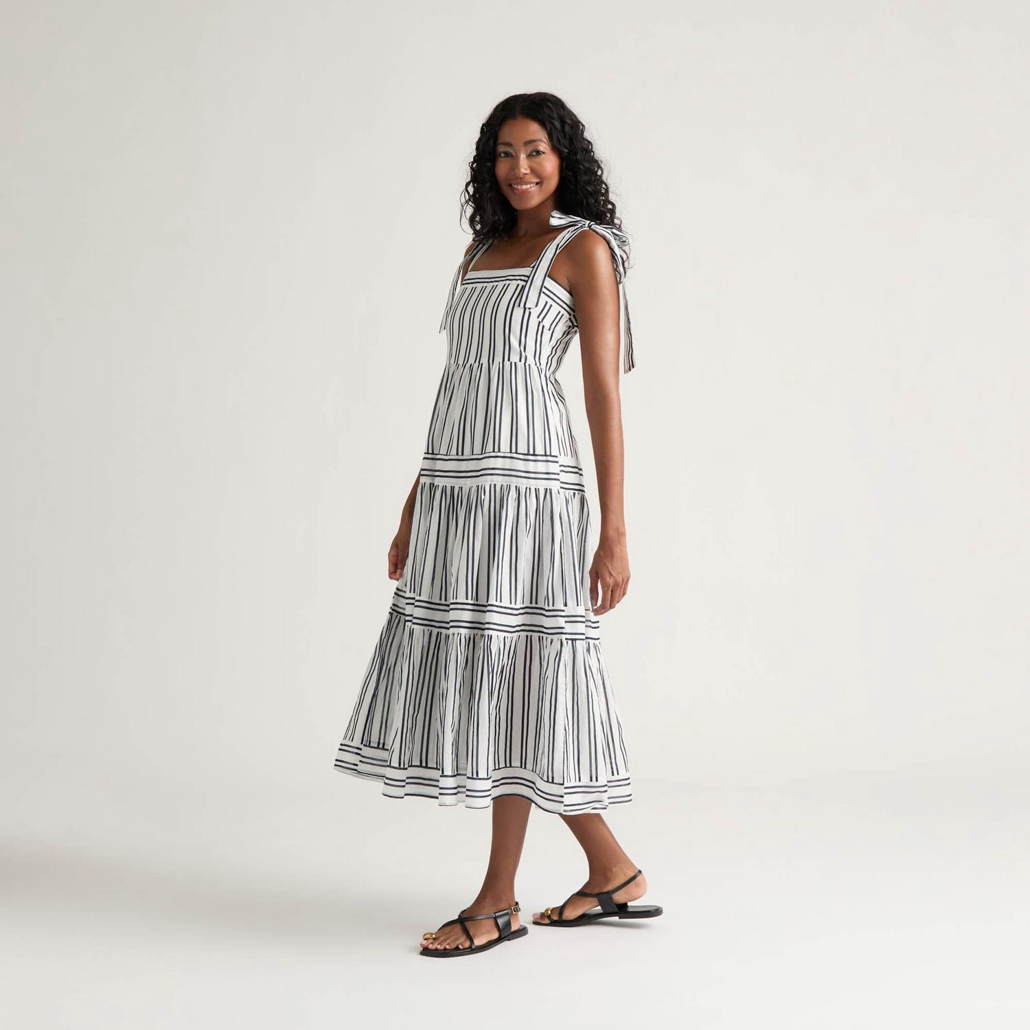 Robe à volants imprimée bretelles tissées Mexx pour femme