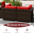 thumbnail image 4 of Gymax Set Of 7 Furniture Set w/32'' Fire Pit Table & Propane Tank Cover Outdoor Red, 4 of 6