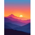 thumbnail image 1 of Qisvanset Sunset Mountain Landscape Canvas Print 12x16 Inch Dining Room Art, 1 of 8