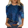 thumbnail image 1 of Hauts à Manches Longues pour Femmes Tunique Col Rond Blouse d'Automne Imprimée Coupe Ample Chemises, 1 of 4