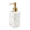 thumbnail image 1 of Qeeadeea Marble Soap Dispenser For Bathroom Kitchen, Hand Ceramic Soap Dispenser, Gold Soap Dispenser, Refillable Lotion Dispenser-White-320ml/11.3oz, 1 of 6