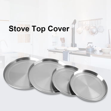 Greensen Ensemble de 4 Pcs Housses de Brûleur de Cuisinière en Acier Inoxydable Protection de Cuisinière, Housse de Brûleur, Housse de Cuisinière