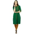 thumbnail image 2 of Phagun Kurti Droite à Col Mandarin pour Femmes, Motif Uni, Robe Ethnique Indienne de Designer, 2 of 7