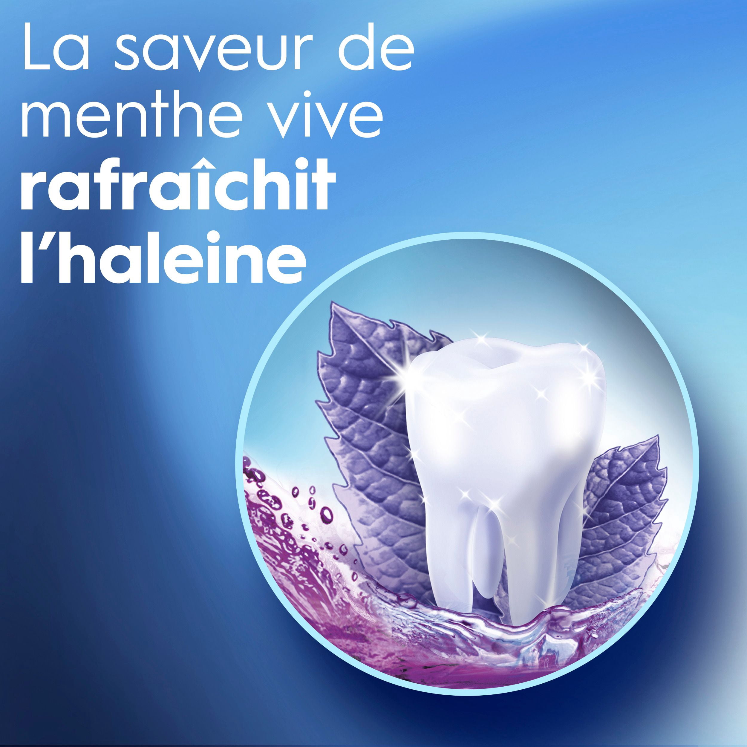 Rince-bouche sans peroxyde Crest3DWhite, blanchissant au goût agréable, garanti, sans alcool, saveur Menthe vive, 1L (33,8ozliq.)