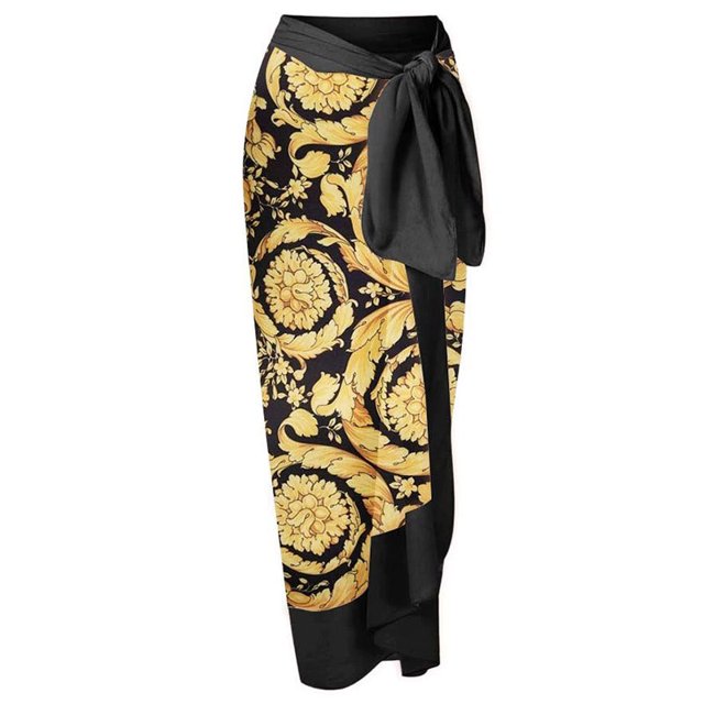 Nouvelle Robe de Plage Aguichant Imprimée Rétro Maillot de Bain Jupe Longue Tenue de Fête Tenue de Plage Été