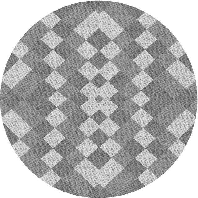 Ahgly Company Tapis de Zone Rond d'Intérieur Lavable à la Machine, Style Transitionnel, Gris Argenté, 4 Pieds Rond