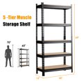 thumbnail image 2 of Costway 4 Pcs Étagères de Rangement en Métal à 5 Niveaux 60 Pieds' pour Garage, 2 of 10
