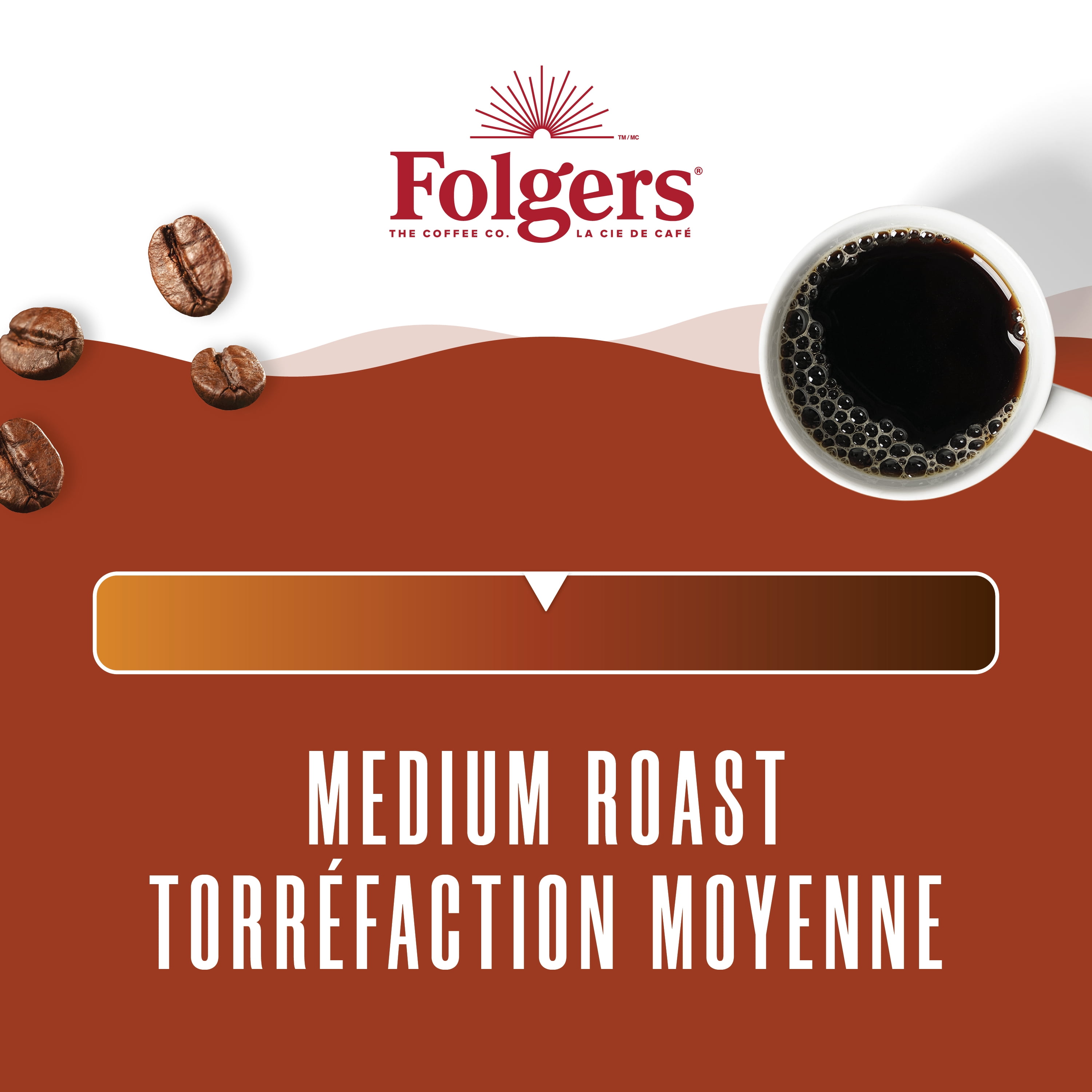 Folgers Torréfaction Traditionnelle Moyenne Dosettes de Café K-Cup, 12 Dosettes