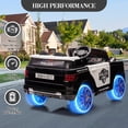 thumbnail image 4 of Kojooin 12V Kids Police Car Ride on Toy with Remote Control, Electric Ride on Car for Toddlers Battery Powered Truck Electric Vehicle with Intercom, Flashing & LED Lights, Spring Suspension, 4 of 7