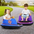 thumbnail image 4 of Costway 12V Vehicle 360° Spin Race Toy Kids Ride On Bumper Car with Remote Control Blue, 4 of 10
