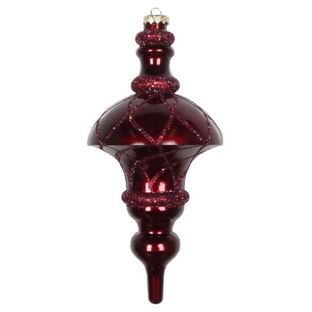 Vickerman MT198765D 10 Po. Ornement Finial Bordeaux Candy Glitter Net Top