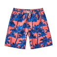 thumbnail image 2 of Boys Swim Trunks For Kids 5 in Inseam Quick-Dry Beach Shorts with Drawstring Waist, Printed Surfing Board Shorts for Pool and Vacation, 2 of 6