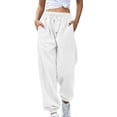thumbnail image 1 of Birdeem Pantalon Long Droit Décontracté Mode Femme Taille Élastique, 1 of 4