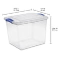 thumbnail image 4 of Sterilite 26 Liter Latch Box, Small Clear Plastic Storage Bin with Lid, Blue Latch, 4 of 6