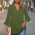 thumbnail image 3 of Yuyuzo 3/4 Length Sleeve Womens Tops V Neck Business Casual Top Loose Fitted Office Work Blouses Tunic Top, 3 of 7