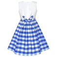 thumbnail image 2 of Robe Fille Bleue Tartan à Carreaux Robe d'Été Retour École 4-5 Ans, 2 of 7