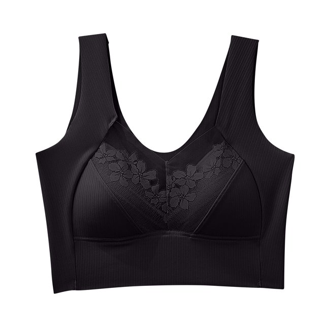 Timegard Plus Size Bras for Women No Underwire High Support Lace Comfort Back Smoothing Daily Bras