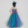 thumbnail image 4 of FhsagQ Robes Filles Robes de Noël Taille 7-8 Boho Tout-Petits Filles Performance Robe Princesse Robe Décontractée Tutu Robe en Maille Manteau avec Couvre-Chef Ensembles 2 Pcs Bleu 6-7 Ans, 4 of 4
