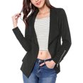 thumbnail image 1 of INSPIRE CHIC Veste en Faux Suède pour Femme à Manches Longues, devant Drapé, Vestes de Moto, 1 of 6