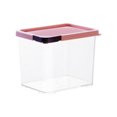 thumbnail image 1 of Bigersell Stackable Food Storage Containers with Lids Airtight Cereal Dispenser Dry Food Storage Containers for Cereal, Rice, Flour, Sugar Easy Open Canister Kitchen Pantry Storage Organization Pink, 1 of 2