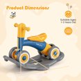 thumbnail image 3 of Costway 3 in 1 Rocking Horse with Detachable Balance Board and Height Adjustable Seat Navy&Yellow, 3 of 10