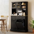 thumbnail image 2 of HOMCOM Kitchen Pantry Cabinet, Storage Cabinet w/ Charging Station, Black, 2 of 10