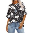 thumbnail image 1 of Pisexur Hauts d'Été pour Femmes Mode Décontractée Manches Courtes Col Rond T-Shirts Confortables Amples Surdimensionnés Imprimé Floral Blouses Hauts Mode T-Shirts Imprimés Graphiques Grande Taille Tops de Sortie S-5TG, 1 of 7