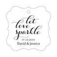 thumbnail image 1 of Darling Souvenir Custom Let Love Sparkle Wedding Hang Tags Personalized Fancy Frame Paper Tags -White-50 Tags, 1 of 1