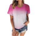 thumbnail image 2 of SMihono Hauts pour Femmes Été Décontracté Mode Féminine Impression Col Rond T-shirt Manches Courtes Ample Pull Blouse T-shirt Oversize pour Femmes 2023, 2 of 5