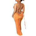 thumbnail image 3 of Women Open Back Slip Dress  Solid Color Spaghetti Strap Floor Length Skirt  Black/ Beige/ Blue, 3 of 9