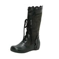thumbnail image 1 of LOVZFMLL Bottes pour Femmes Mi-Mollet Bottes d'Hiver à Lacets Bout Rond Sangles Ajustables Talon Plat Mode Automne Hiver Bottes Chaussures, 1 of 7