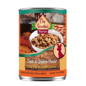 Chef Scoochies Duck & Chicken Dog Food in Gravy 14 Ounce Pop Top Can