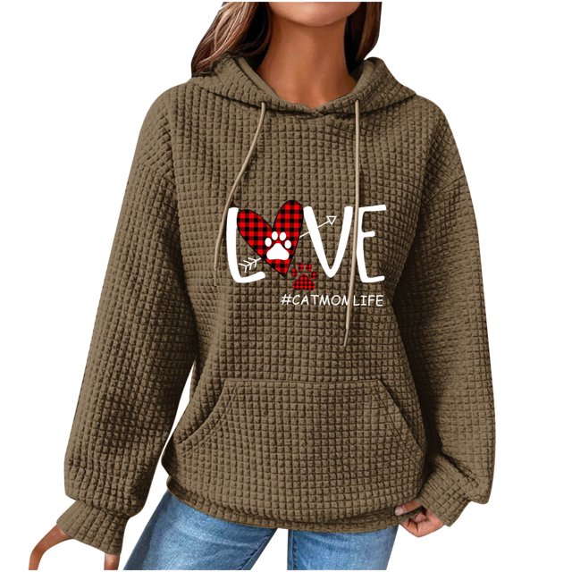 Birdeem Femmes Imprimé Col Rond Manches Longues Ample Chandail Simple Hauts Chandail Blouse