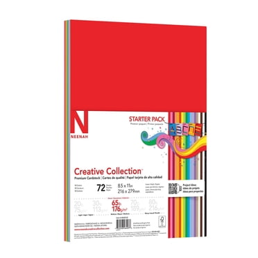 Papier cartonné multicolore Neenah Creative Collection, ensemble de départ, format lettre, 65 lb, 72 feuilles