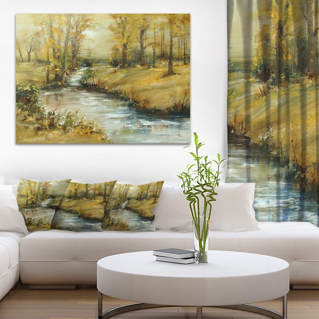 Brook in Autumn Oil Painting - Landscape Painting Canvas Print