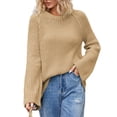 thumbnail image 2 of Dvkptbk Chandails pour Femmes, Col Rond Uni, Mode Tricotée, Chandail Ample, Vêtements en Liquidation, 2 of 6