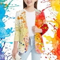 thumbnail image 2 of Kids Boys Girls' IColorful Sp Lashed Ink Printed Personality Suit Jacket, 2 of 4
