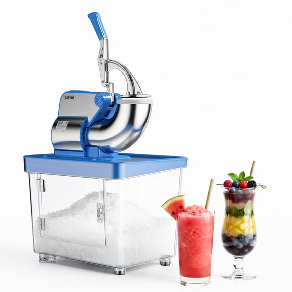 Broyeur de Glace Commercial 350 W 750 Lb/h, Machine Électrique à Cônes de Neige avec 4 Lames en Acier Inoxydable, Trémie de 8,98 Gal pour Glace Pilée pour Bars, Restaurants, Maison