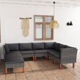 thumbnail image 1 of vidaXL 8 Piece Garden Lounge Set with Cushions Poly Rattan Grey, 1 of 4
