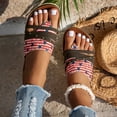 thumbnail image 1 of Styesk Womens Sandals Women's New Foreign Trade Plus-size Retro Strap Patchwork Color Clip Toe Miter Beach Slippers, 1 of 7