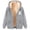 Grey, variant on LOVZFMLL Winter Jackets for Women Fashionable Printed Fleece Hooded Sweatshirt Jacket