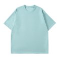 thumbnail image 2 of RKSTN Chemises pour Hommes Mode Décontractée Couleur Unie Col Rond T-Shirt Manches Courtes Chandail Respirant Blouse Tops, 2 of 4