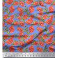 thumbnail image 1 of Soimoi Blue Poly Georgette Fabric Leaves & Floral Decor Fabric Printed Yard 52 Inch Wide, 1 of 6