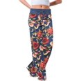 thumbnail image 1 of ORUYROP Womens Wide Leg Yoga Palazzo Pants Casual Printed Drawstring Trousers, 1 of 5