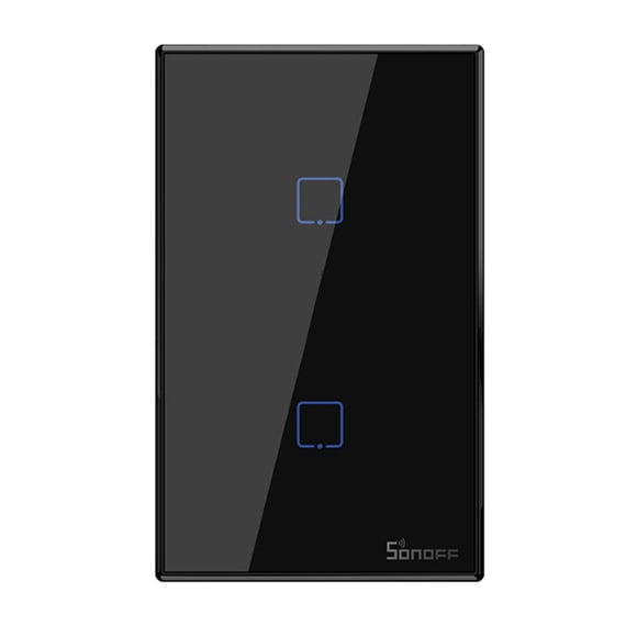 Riwcyla T3US2C,TX 2 Gang Smart WiFi Wall Switch 433Mhz RF Remote Control APPTouch Control Timer Standard Panel Smart Switch Compatible with HomeNest &